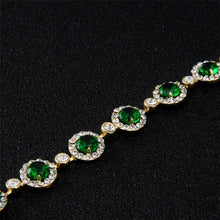 Load image into Gallery viewer, Rhinestone-Studded Green Crystal Inlaid Bracelet for Female, Chain Length: 20.7cm - Mega Discount Store Ghana