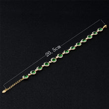 Load image into Gallery viewer, Rhinestone-Studded Green Crystal Inlaid Bracelet for Female, Chain Length: 20.7cm - Mega Discount Store Ghana