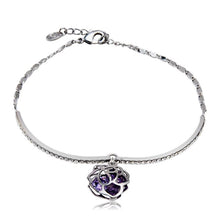 Load image into Gallery viewer, Romantic Purple Rose Design Crystal Bracelet for Female, Chain Length: 20cm - Mega Discount Store Ghana