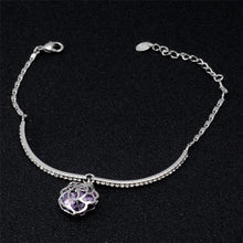 Load image into Gallery viewer, Romantic Purple Rose Design Crystal Bracelet for Female, Chain Length: 20cm - Mega Discount Store Ghana