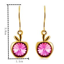 Load image into Gallery viewer, 2 PCS Apple Shaped Crystal Inlaid Ear Hook Earrings for Female - Mega Discount Store Ghana