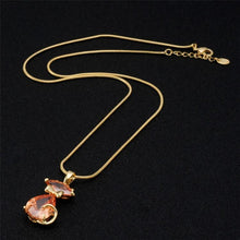 Load image into Gallery viewer, Lovely Cat Crystals Inlaid Pendant Necklace + Earrings Set for Female - Mega Discount Store Ghana