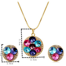 Load image into Gallery viewer, Fashionable Crystal Inlaid Pendant Necklace and Earring Set for Female, Chain Length: 43cm - Mega Discount Store Ghana