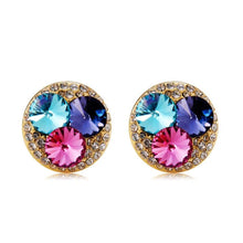 Load image into Gallery viewer, Fashionable Crystal Inlaid Pendant Necklace and Earring Set for Female, Chain Length: 43cm - Mega Discount Store Ghana