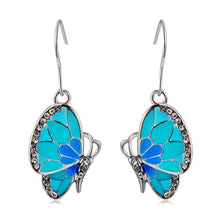 Load image into Gallery viewer, Blue Butterfly Inlaid Alloy Necklace Earring Set for Female, Chain Length: 42cm - Mega Discount Store Ghana