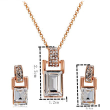 Load image into Gallery viewer, Barrel Shaped Crystal Inlaid Pendant Necklace and Earring Set for Female, Chain Length: 43cm - Mega Discount Store Ghana