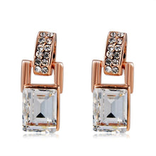 Load image into Gallery viewer, Barrel Shaped Crystal Inlaid Pendant Necklace and Earring Set for Female, Chain Length: 43cm - Mega Discount Store Ghana