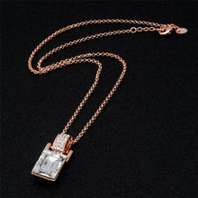 Load image into Gallery viewer, Barrel Shaped Crystal Inlaid Pendant Necklace and Earring Set for Female, Chain Length: 43cm - Mega Discount Store Ghana