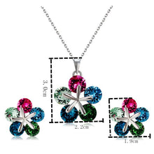 Load image into Gallery viewer, Barrel Shaped Crystal Inlaid Pendant Necklace and Earring Set for Female, Chain Length: 43cm - Mega Discount Store Ghana