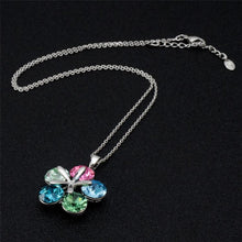 Load image into Gallery viewer, Barrel Shaped Crystal Inlaid Pendant Necklace and Earring Set for Female, Chain Length: 43cm - Mega Discount Store Ghana