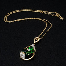 Load image into Gallery viewer, Butterfly and Water Drop Design Pendant Necklace and Earrings Set for Female, Chain Length: 44cm - Mega Discount Store Ghana