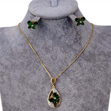 Load image into Gallery viewer, Butterfly and Water Drop Design Pendant Necklace and Earrings Set for Female, Chain Length: 44cm - Mega Discount Store Ghana