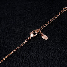 Load image into Gallery viewer, Rose Gold Heart-shaped Crystal Necklace and Earrings Set for Female, Chain Length: 47cm - Mega Discount Store Ghana