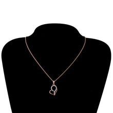 Load image into Gallery viewer, Rose Gold Heart-shaped Crystal Necklace and Earrings Set for Female, Chain Length: 47cm - Mega Discount Store Ghana