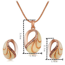 Load image into Gallery viewer, Snail Shell Style Crystal Necklace Earrings Set for Female, Chain Length: 50cm - Mega Discount Store Ghana