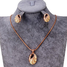 Load image into Gallery viewer, Snail Shell Style Crystal Necklace Earrings Set for Female, Chain Length: 50cm - Mega Discount Store Ghana